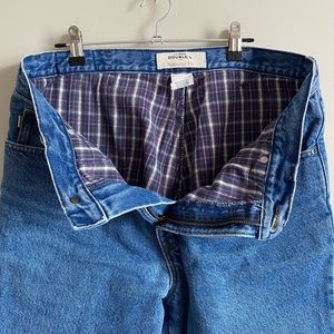 LL BEAN FLANNEL LINED JEANS 34x32 MADE IN NORTH AMERICA NATURAL FIT